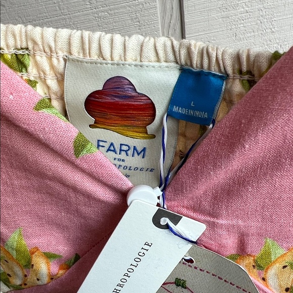 Farm Rio x Anthropologie V-Neck Puff-Sleeve Linen Blend Romper - Picture 8 of 15